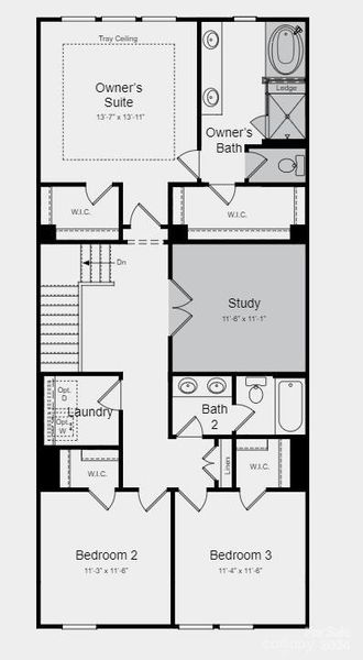 Structural options include: tray ceiling, study and tub and shower at owner's bath.