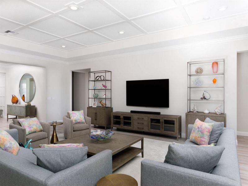 Furnished interior view inside a new home in La Terre at Avenir, Palm Beach Gardens (Image 15). Furnished interior view inside a new home in La Terre at Avenir, Palm Beach Gardens (Image 15).