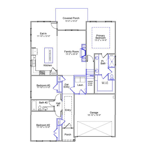 2D floor plan layout of this home in Grand Park, Leland, NC (Image 3).