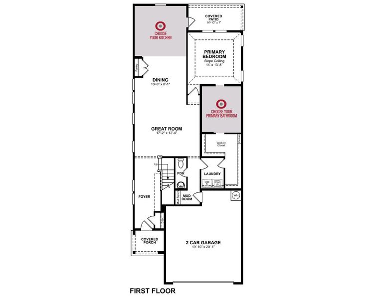 2D floor plan layout for the Lantana by Beazer Homes in Churchill, Anna, TX (Image 3).