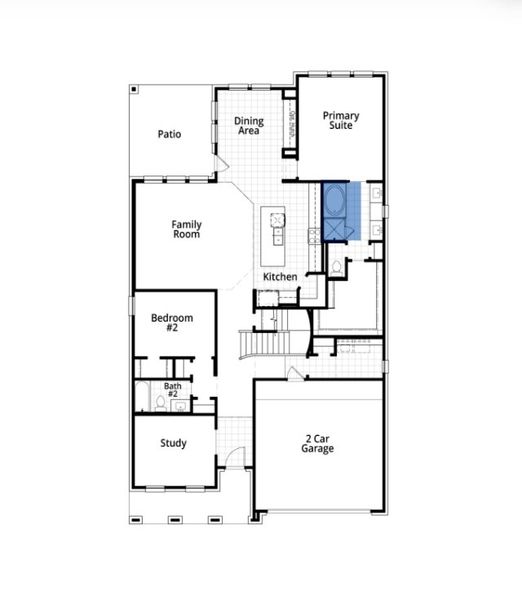 2D floor plan layout for the Middleton by Highland Homes in Devonshire, Forney, TX (Image 27).