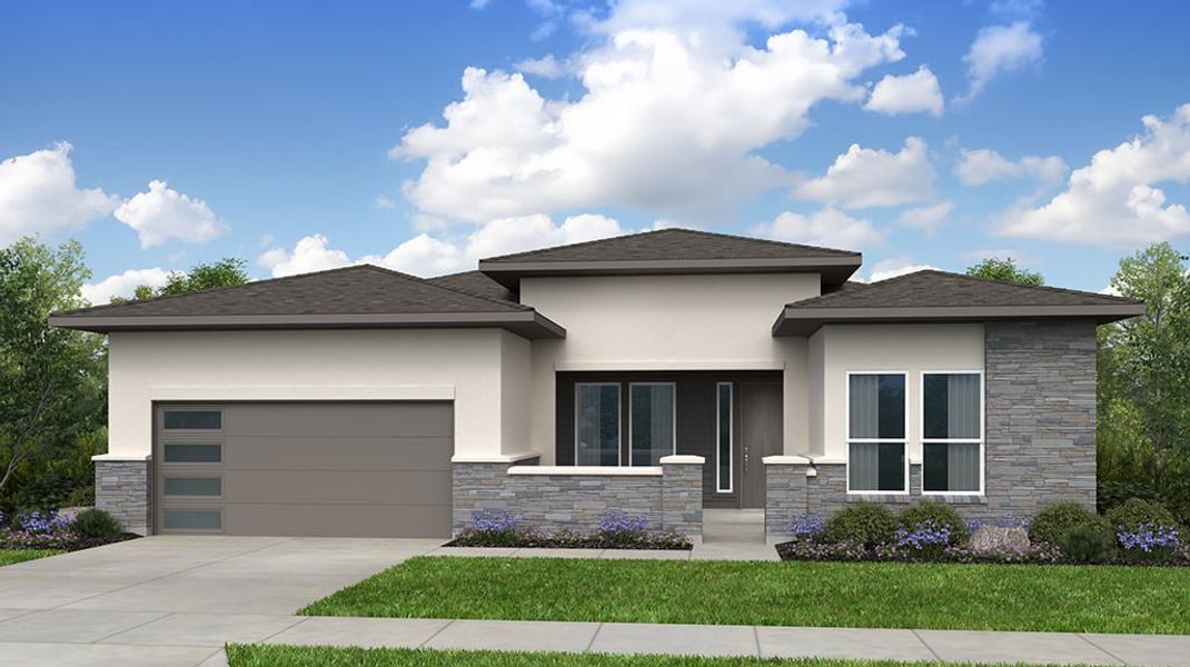 Representative exterior photo of a completed home built from the Davis by Taylor Morrison in Silverleaf 60s, Cedar Creek, TX (Image 4).