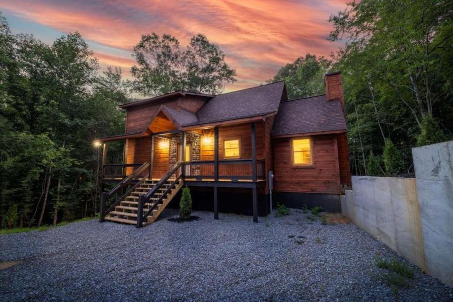 Front exterior of a new home in , Blue Ridge, GA, highlighting curb appeal (Image 1). Front exterior of a new home in , Blue Ridge, GA, highlighting curb appeal (Image 1).