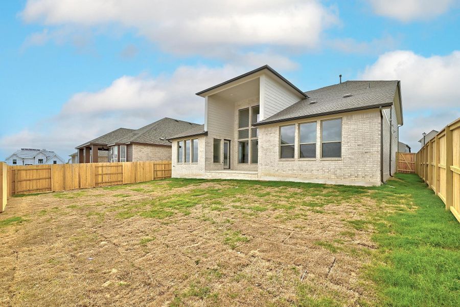 Exterior details and patio area of a home in Flora - 60', Hutto (Image 3).