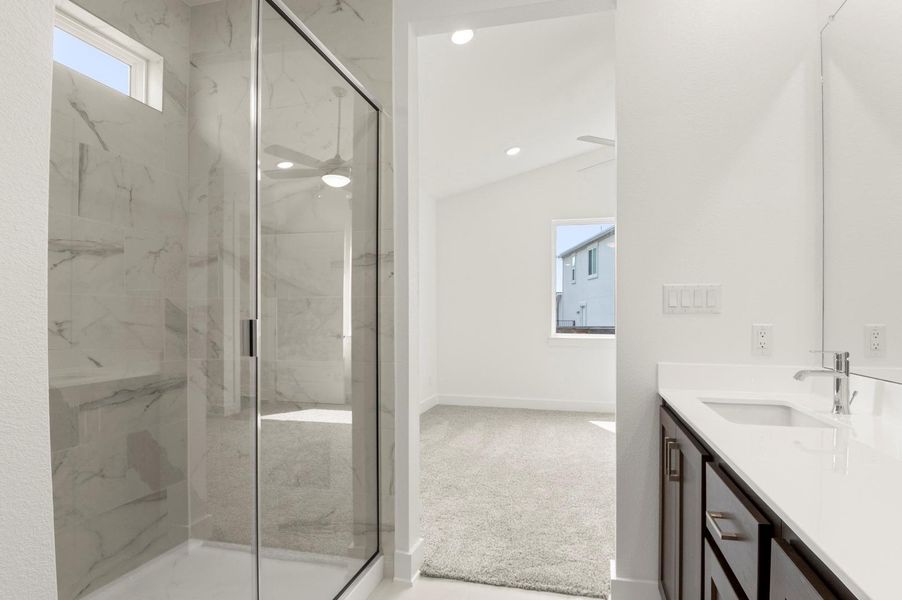 Furnished interior view inside a new home in The Enclave at Hidden Oaks, Georgetown (Image 13). Furnished interior view inside a new home in The Enclave at Hidden Oaks, Georgetown (Image 13).