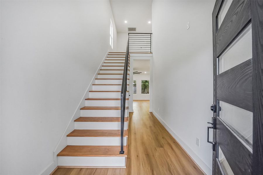 Welcoming entryway with a bright, clean, and modern design.