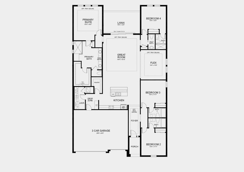 2D floor plan layout for the Saint Croix by Taylor Morrison in Victoria Lakes, Odessa, FL (Image 3).