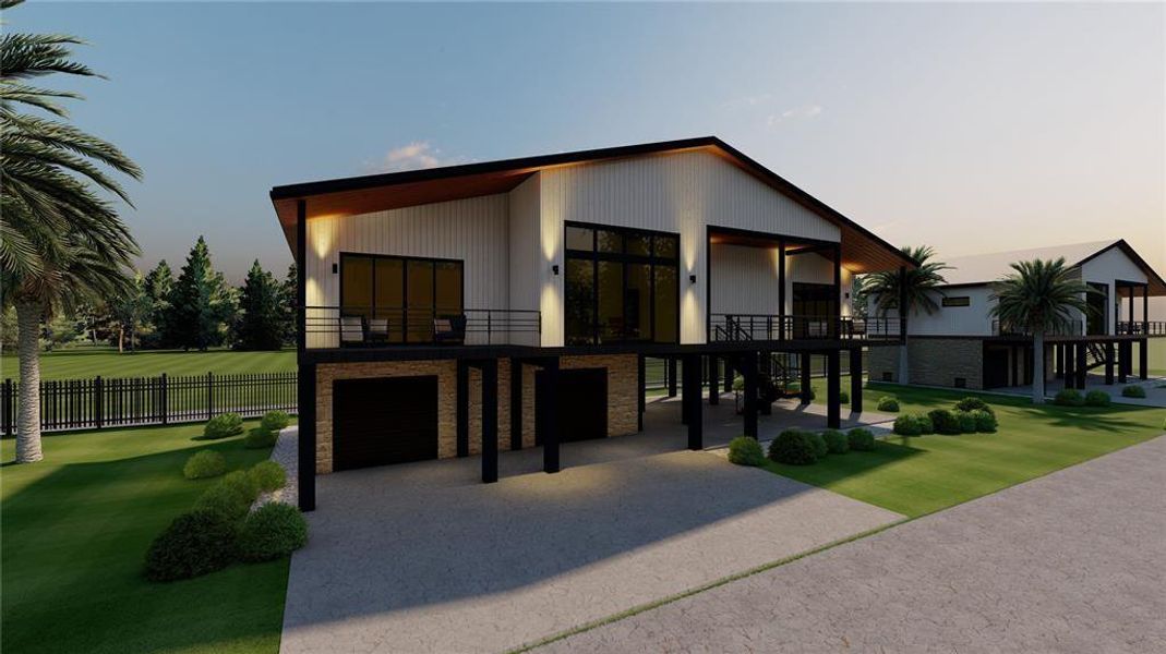 Front exterior of a new home in , San Leon, TX, highlighting curb appeal (Image 1). Front exterior of a new home in , San Leon, TX, highlighting curb appeal (Image 1).