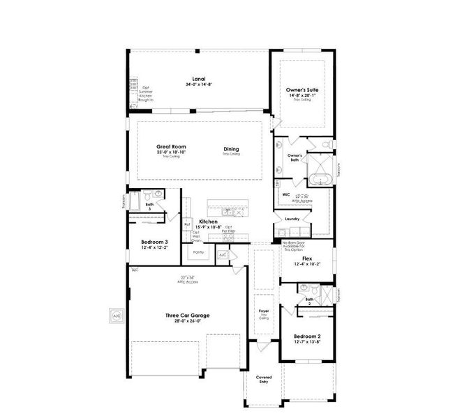 2D floor plan layout of this home in Cresswind Palm Beach at Westlake, Westlake, FL (Image 5).