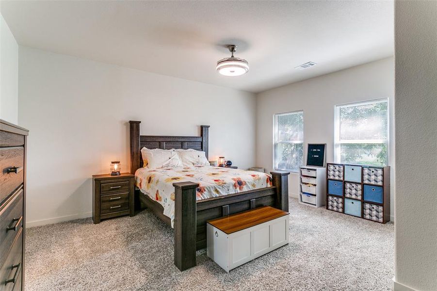 Bedroom with light colored carpet Bedroom with light colored carpet