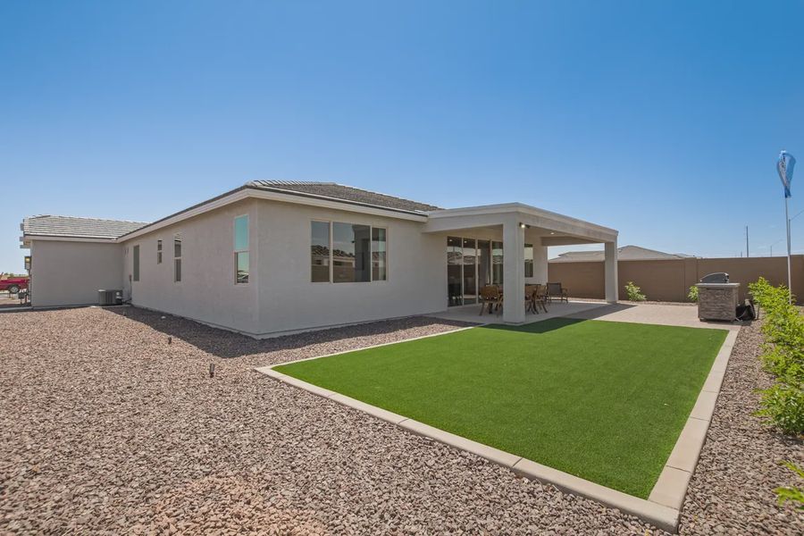Representative exterior details of a home built from the 2326 by Elliott Homes in Acacia at Santana, Yuma (Image 30).
