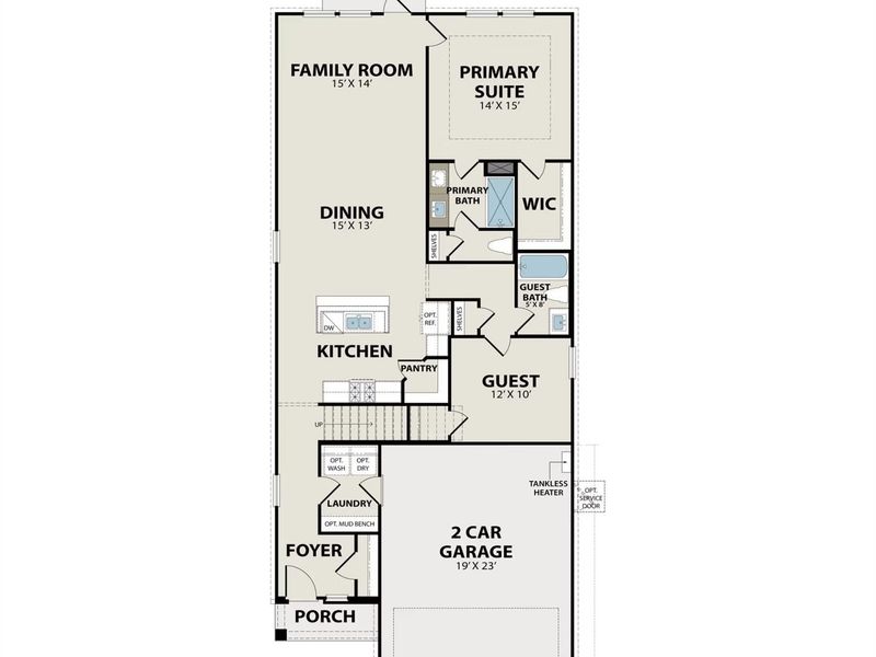 2D floor plan layout of this home in Windmill Estates, Magnolia, TX (Image 4).