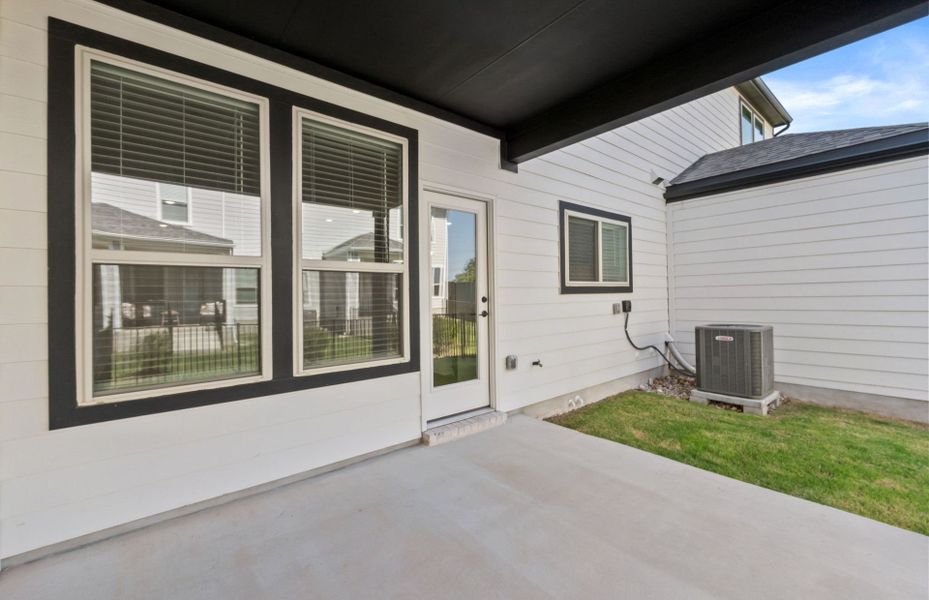 Exterior details and patio area of a home in Whitestone Preserve, Cedar Park (Image 23).