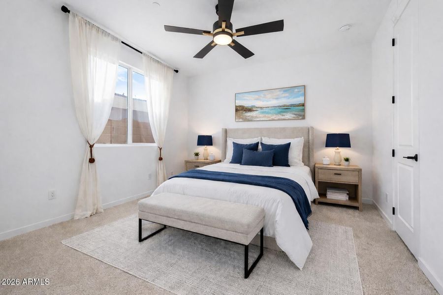 Bedroom 4 shown with virtual staging