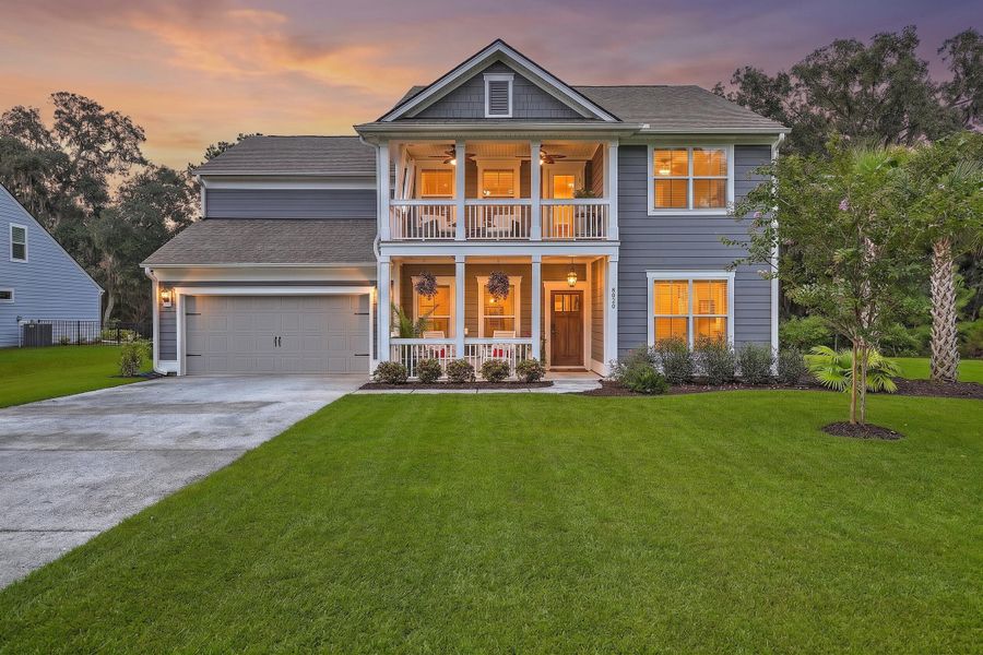 Front exterior of a new home in Sea Island Preserve, Johns Island, SC, highlighting curb appeal (Image 25).