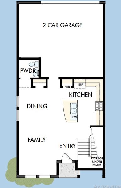 2D floor plan layout for the The Waterborne by David Weekley Homes in Persimmon Place - Townhomes, Wesley Chapel, FL (Image 2).