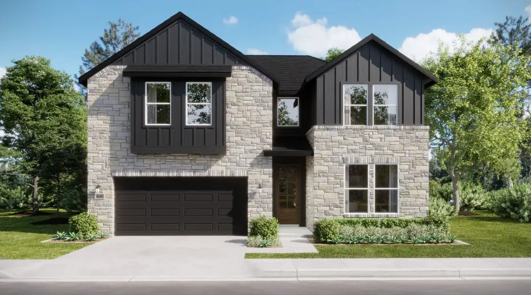 Representative exterior photo of a completed home built from the Solace by Risewell Homes in Hunters Ridge, Crowley, TX (Image 3).