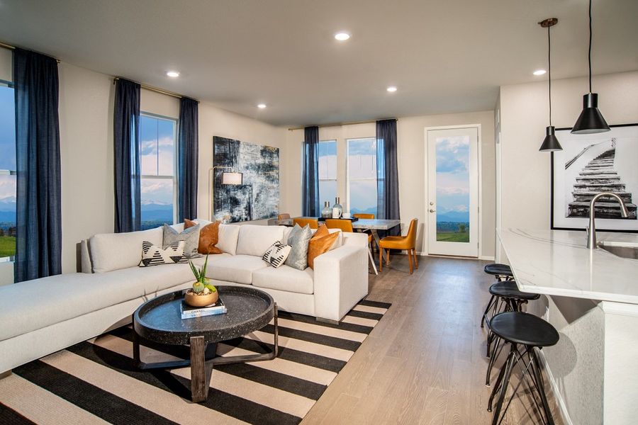 Representative furnished interior of a home built from the 1384 by KB Home in Painted Prairie, Aurora (Image 6).
