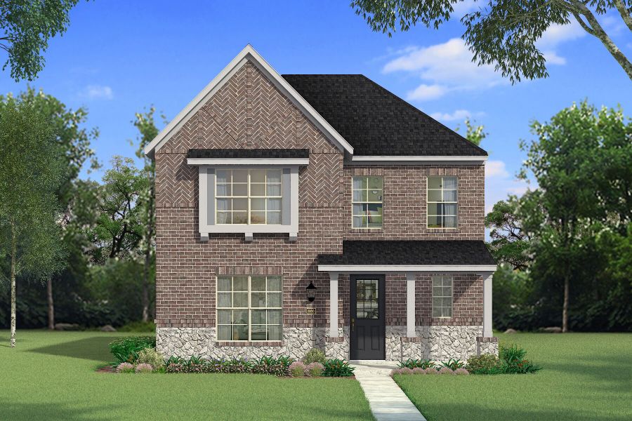 Representative exterior photo of a completed home built from the Blanco by Mattamy Homes in Bayside, Rowlett, TX (Image 6). Representative exterior photo of a completed home built from the Blanco by Mattamy Homes in Bayside, Rowlett, TX (Image 6).