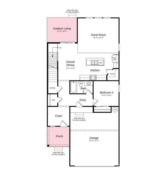 Additional highlights include: uncovered outdoor living.