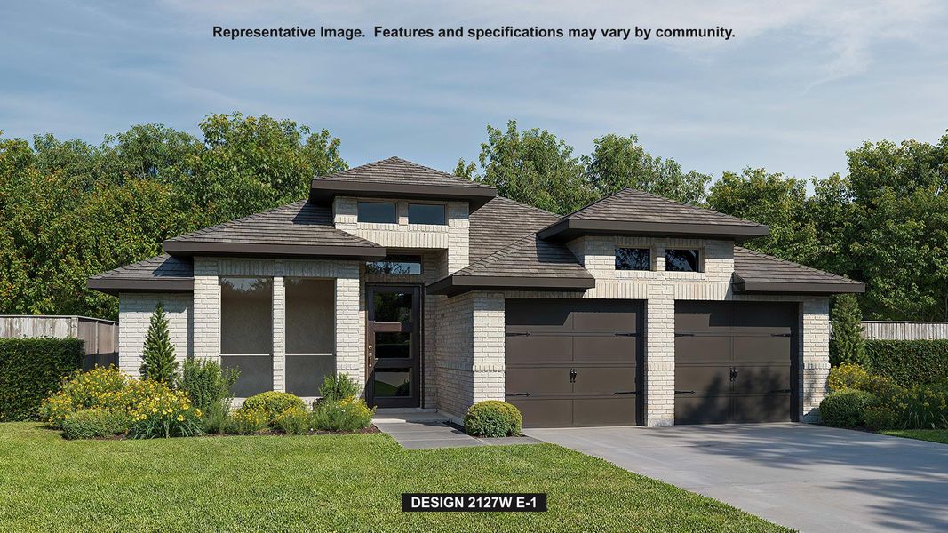 Front exterior of a new home in La Cima, San Marcos, TX, highlighting curb appeal (Image 1). Front exterior of a new home in La Cima, San Marcos, TX, highlighting curb appeal (Image 1).