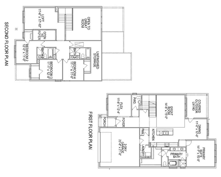 2D floor plan layout for the Martin by Tri Pointe Homes in Tompkins Reserve, Katy, TX (Image 5). 2D floor plan layout for the Martin by Tri Pointe Homes in Tompkins Reserve, Katy, TX (Image 5).