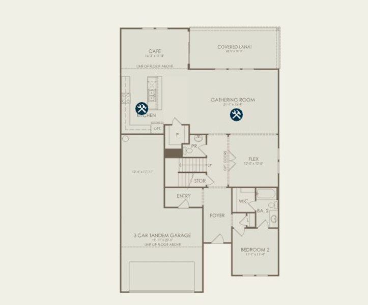 2D floor plan layout for the Yellowstone by Pulte Homes in Linden Grove, Powder Springs, GA (Image 4).