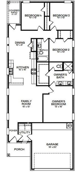 2D floor plan layout of this home in Sunterra, Katy, TX (Image 3).