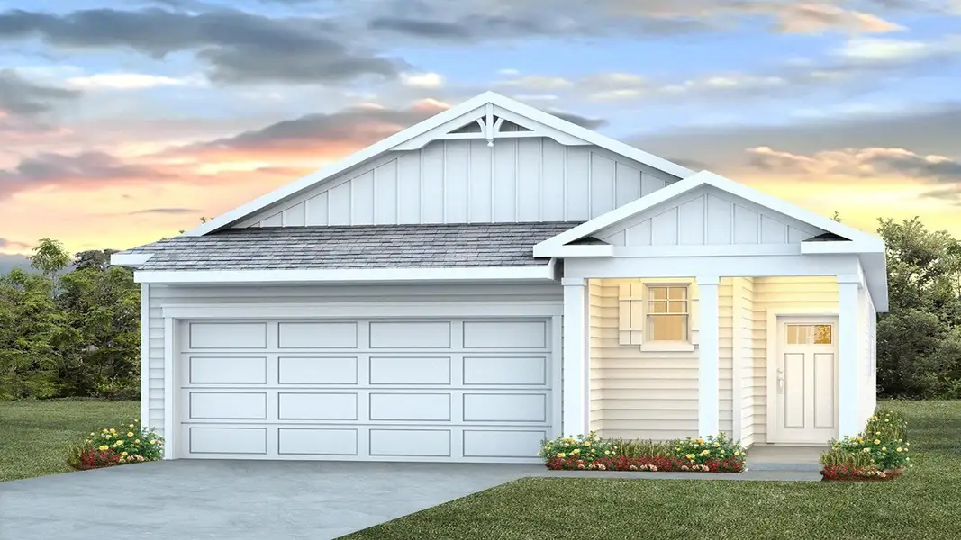 Representative exterior photo of a completed home built from the Desmond by D.R. Horton in The Lakes at North Glynn, Brunswick, GA (Image 4).
