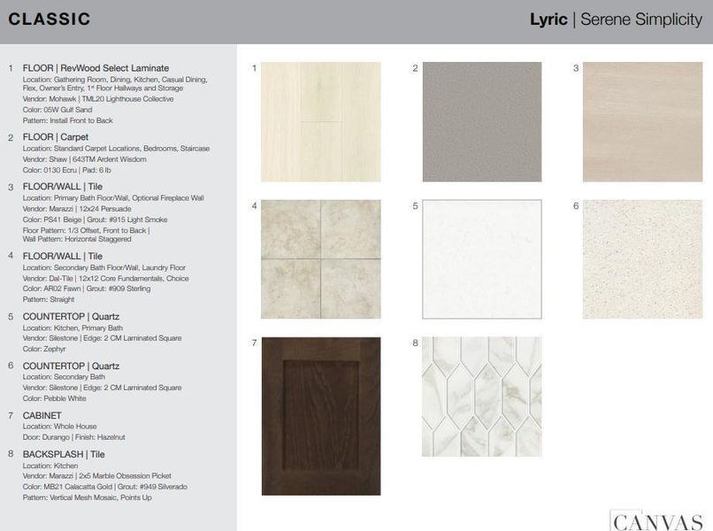 18403 Dogwood Field Drive design selections. Home is currently under construction and selections are subject to change.