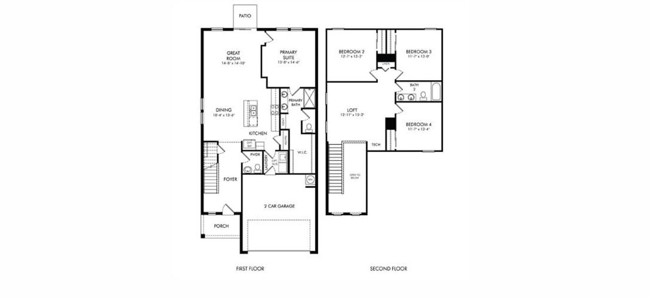 2D floor plan layout of this home in Benton Hills - Premier Series, Brooksville, FL (Image 3). 2D floor plan layout of this home in Benton Hills - Premier Series, Brooksville, FL (Image 3).