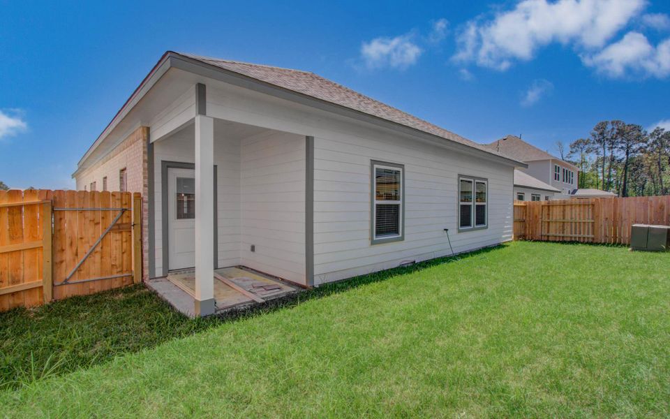 Exterior details and patio area of a home in Harmony Cove, Humble (Image 4). Exterior details and patio area of a home in Harmony Cove, Humble (Image 4).