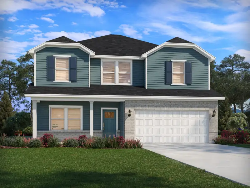 Front exterior of a new home in Avalon Place - Signature Series, Durham, NC, highlighting curb appeal (Image 1). Front exterior of a new home in Avalon Place - Signature Series, Durham, NC, highlighting curb appeal (Image 1).