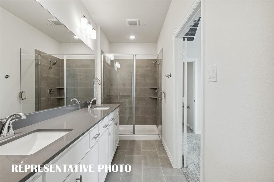 Your new owner's bath features a double vanity offering plenty of space for two!  REPRESENTATIVE PHOTO