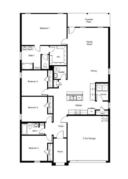 2D floor plan layout for the KINGSTON by D.R. Horton in Faculty Row, Abilene, TX (Image 10).