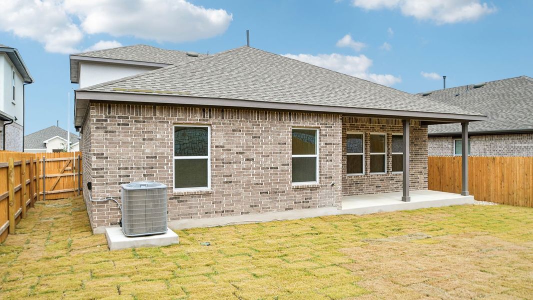 Exterior details and patio area of a home in Rosenbusch Ranch, Leander (Image 3).