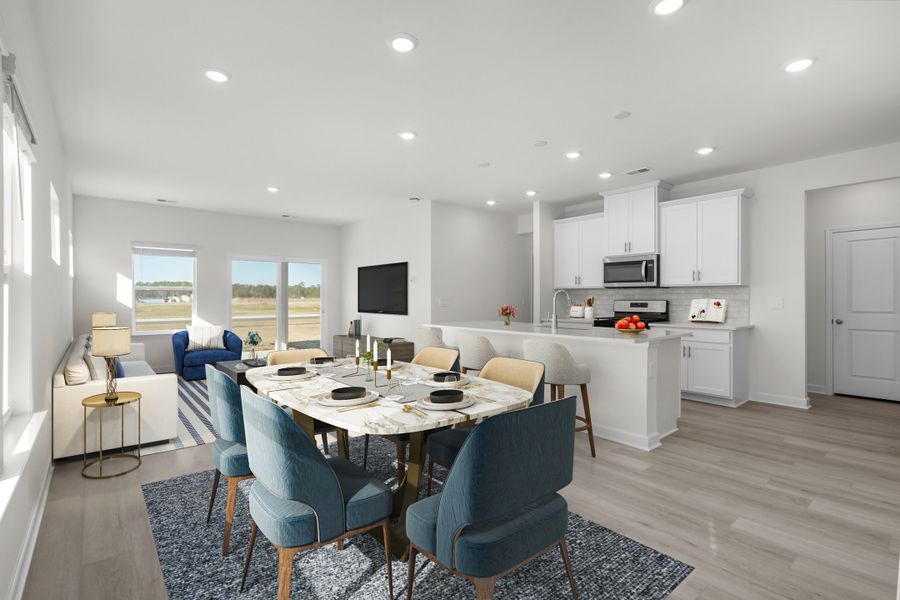 Furnished interior view inside a new home in Waterside - Boardwalk Series, Longs (Image 3).