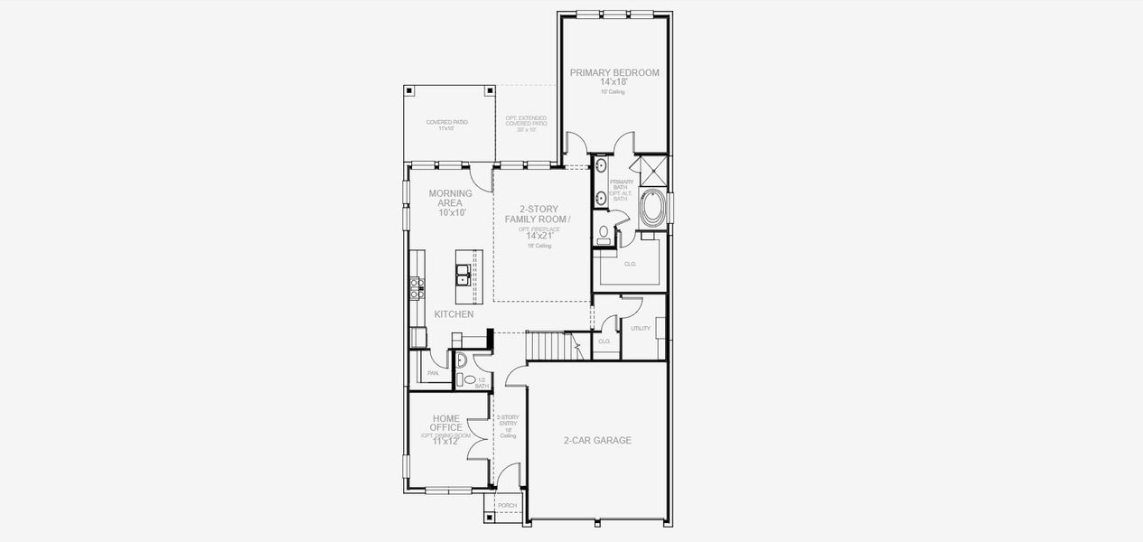 2D floor plan layout of this home in Santa Rita Ranch Tierra Rosa, Liberty Hill, TX (Image 3).