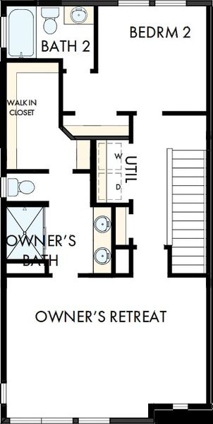 2D floor plan layout of this home in Central Living at Craig, Charlotte, NC (Image 4).