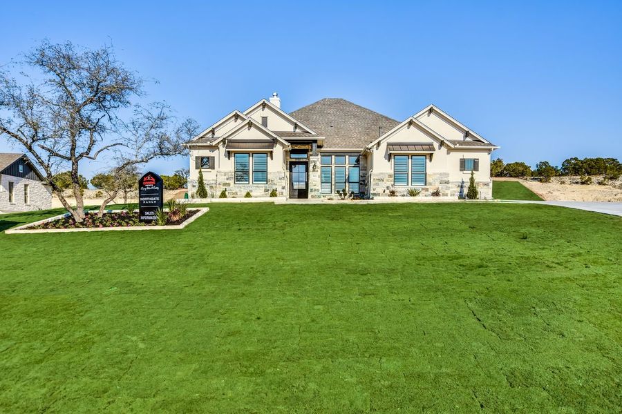 Representative exterior photo of a completed home built from the Siena II by Giddens Homes in Clearwater Ranch, Liberty Hill, TX (Image 31).