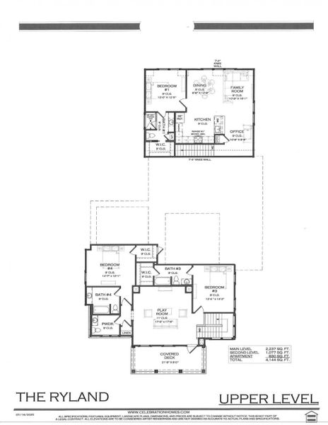 2D floor plan layout for the Ryland by Celebration Homes in Stephens Valley, Nashville, TN (Image 5).