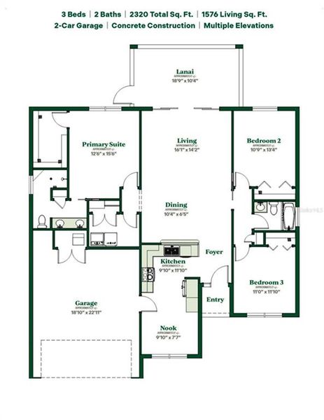 2D floor plan layout of this home in , The Villages, FL (Image 5).