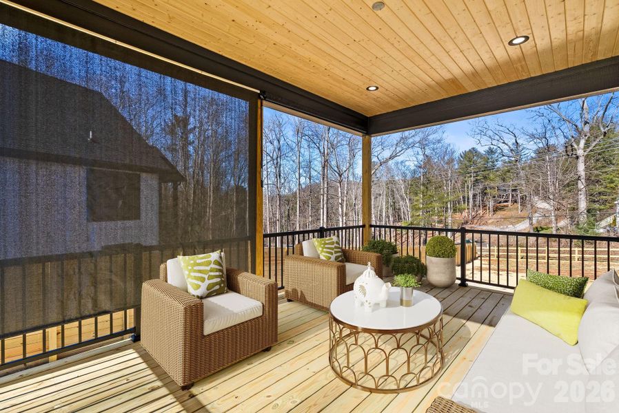 Exterior details and patio area of a home in , Fletcher (Image 23).