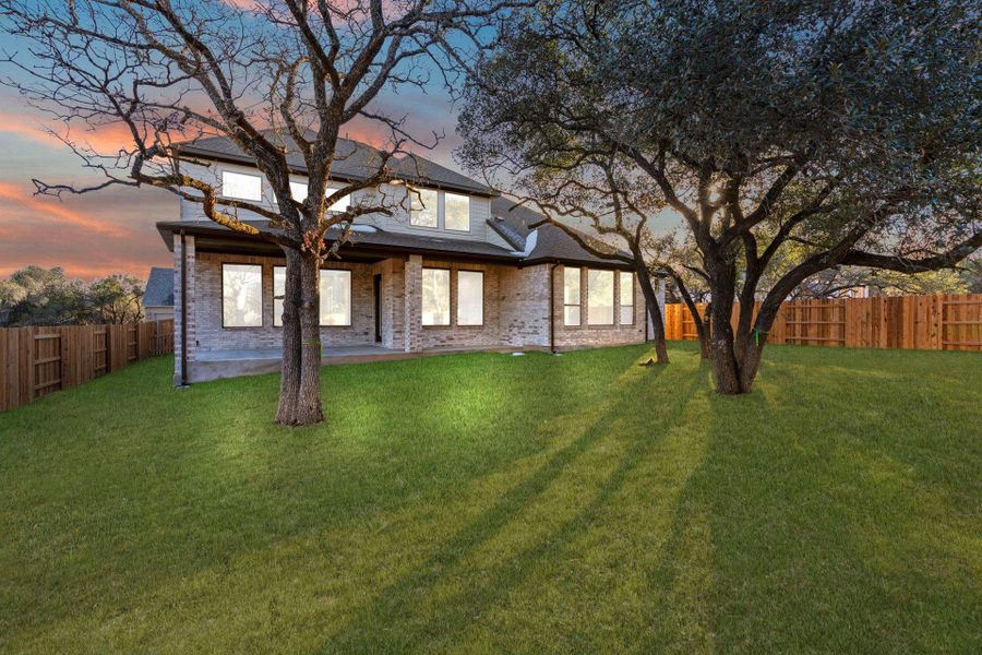 Rear of Home and Private Backyard