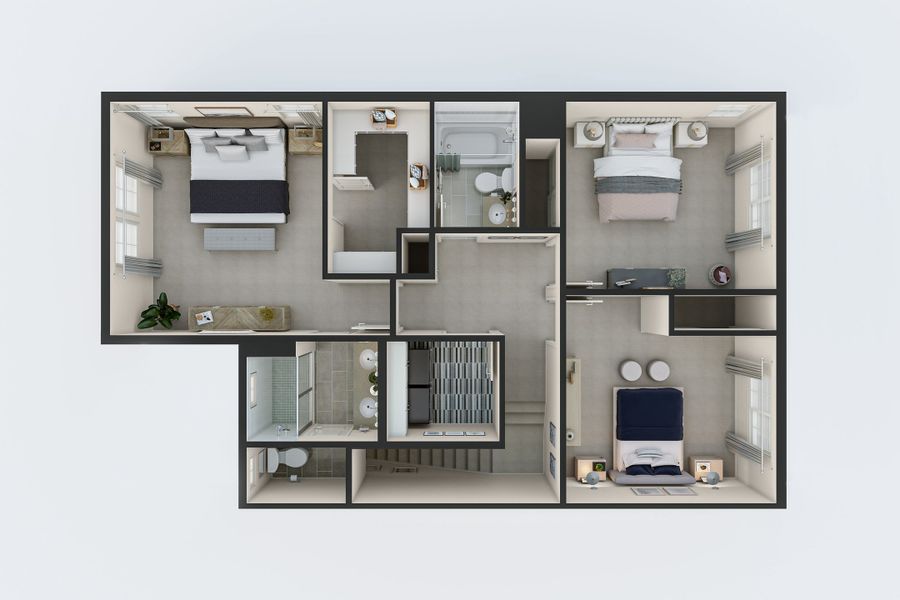 2D floor plan layout for the B by Tri Pointe Homes in Candelas Townhomes, Arvada, CO (Image 2). 2D floor plan layout for the B by Tri Pointe Homes in Candelas Townhomes, Arvada, CO (Image 2).