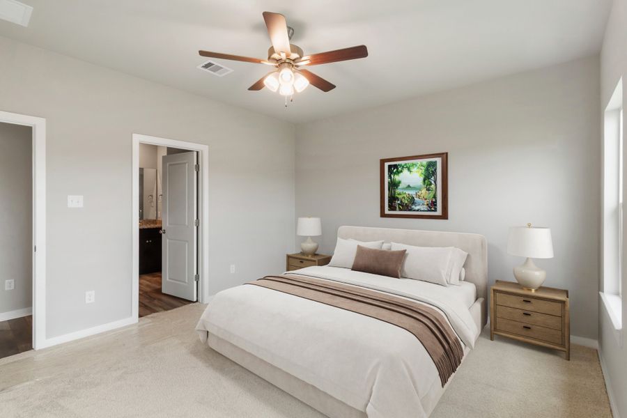 Representative furnished interior of a home built from the Colorado by Omega Builders in Hillside Village, Temple (Image 9).