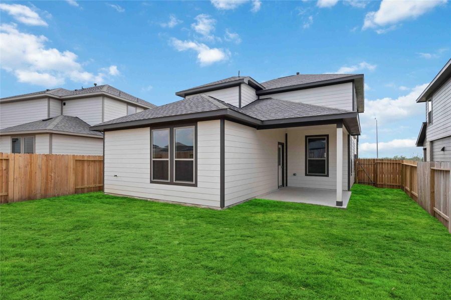 Exterior details and patio area of a home in Bluestem, Brookshire (Image 17). Exterior details and patio area of a home in Bluestem, Brookshire (Image 17).