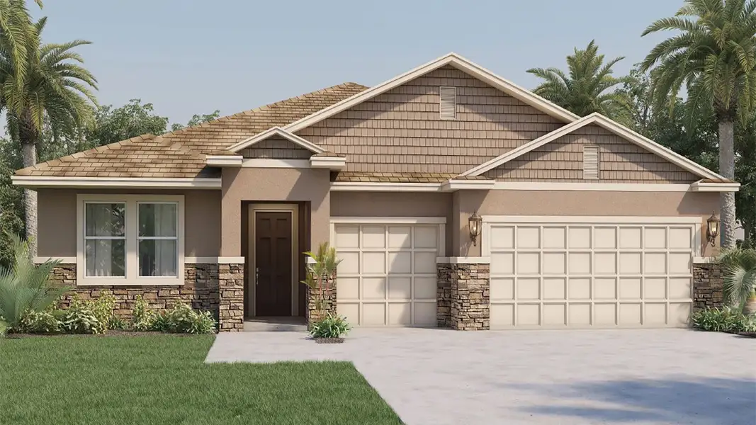 Front exterior of a new home in Archers Mill, Ormond Beach, FL, highlighting curb appeal (Image 2).