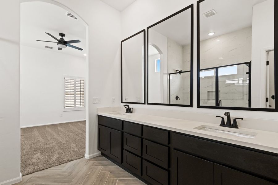 Representative furnished interior of a home built from the Sonoma by LEH. Homes in Painted Sky, El Paso (Image 16). Representative furnished interior of a home built from the Sonoma by LEH. Homes in Painted Sky, El Paso (Image 16).