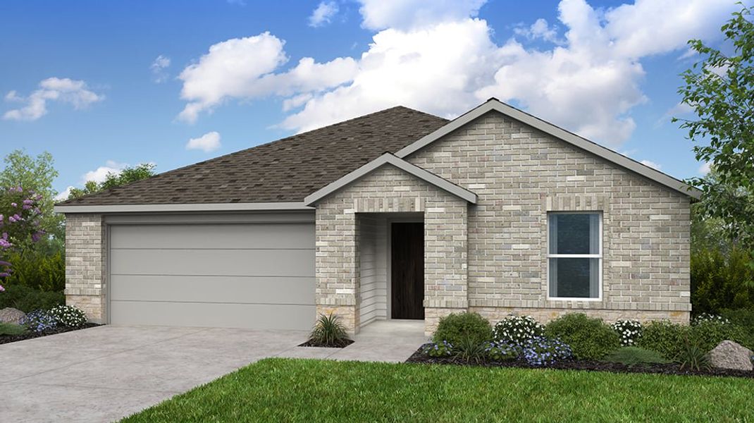 Representative exterior photo of a completed home built from the Hutto by Taylor Morrison in Parks at Foster Crossing, Anna, TX (Image 14). Representative exterior photo of a completed home built from the Hutto by Taylor Morrison in Parks at Foster Crossing, Anna, TX (Image 14).